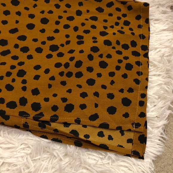 Listicle Animal‎ Cheetah Print Dot Wide Leg Pull on Pants brown size small - Picture 6 of 6
